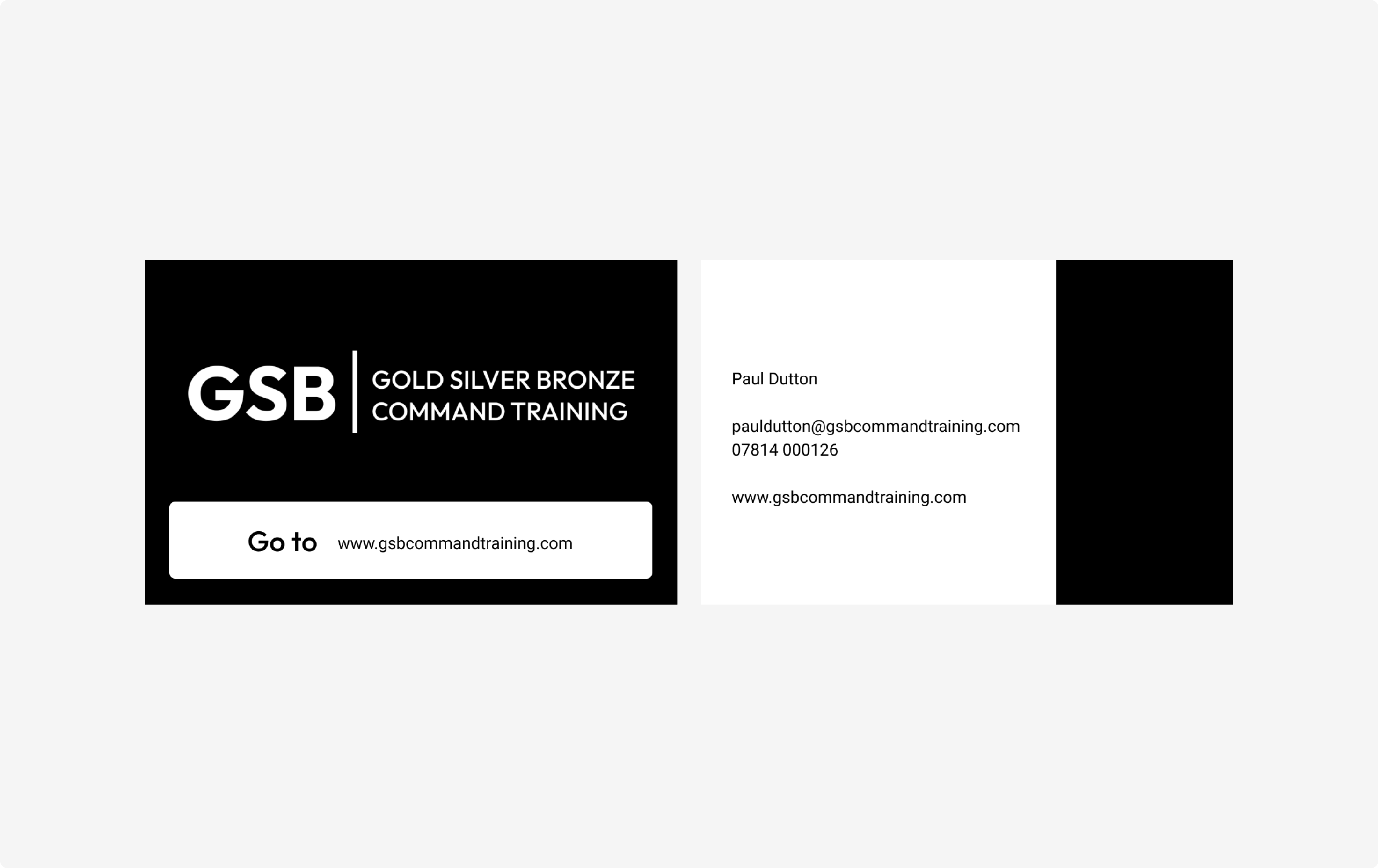 GSB business card designs.